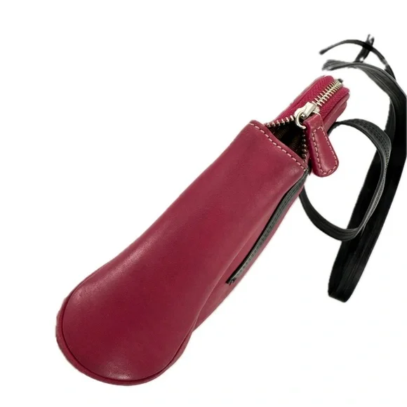 Coach Leatherware Berry & Black Leather Messenger Travel Bag Style 5068 Vintage - Picture 12 of 17